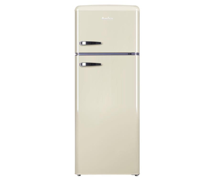 Lodówka Lodówka Amica KGC15635B 144cm Beżowa Retro SlimSize Górny Zamrażalnik 206L